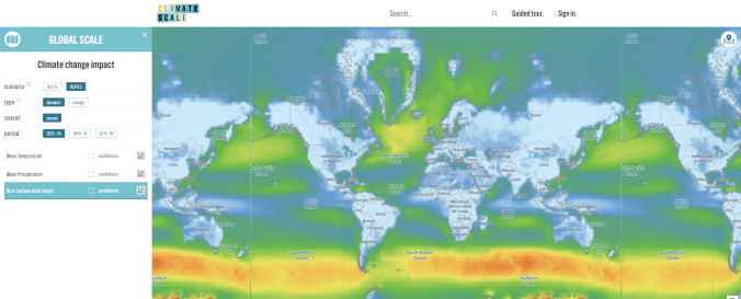 Climate Scale interactive web map 