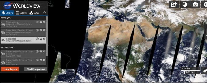 Screenshot of EOSDIS Worldview - NASA Screenshot of EOSDIS Worldview - NASA