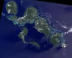 Landsat-7 satellite image of Solomon Islands.