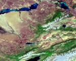 Kazakhstan and Kyrgystan seen from space