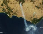 large bush fires burning in southwestern Victoria on February 18, 2013