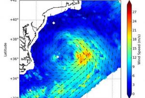 Tropical Storm Claudette measured by RapidScat (Image: NASA)