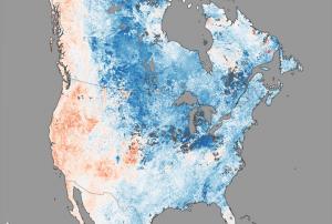 MODIS image caught by NASA's Terra satellite shows the polar vortex over America