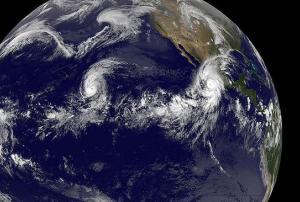 El Niño-influenced hurricane Olaf approaching Mexico (courtesy NASA)