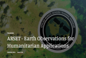 Image showing the event page for the ARSET - Earth Obseravtions for Humanitarian Applications training