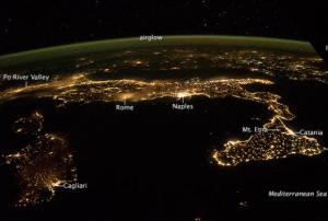 Night view of Italy. Image: NASA