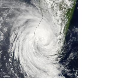 Cyclone Haruna over Madagascar seen by NASA’s Aqua satellite.