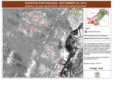 Infrastructure affected by the earthquake in Mashkay Village, Balochistan