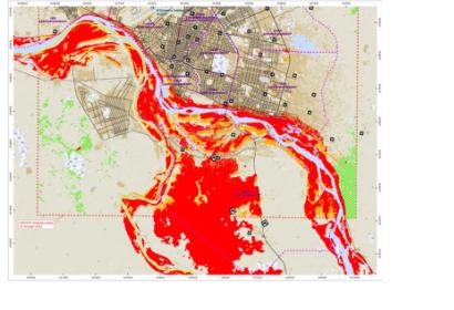Flood map for N'Djamena, Chad