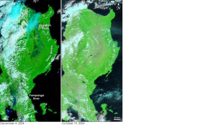 Satellite image shows floods in the Philippines