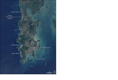 satellite image of the island of Phuket before the tsunami hit