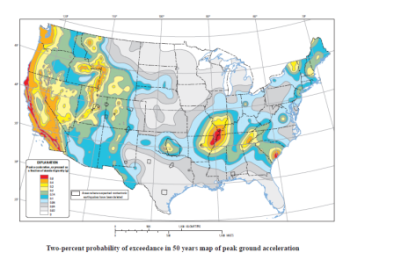 Seismic Hazard Map of the US released in 2014 by USGS
