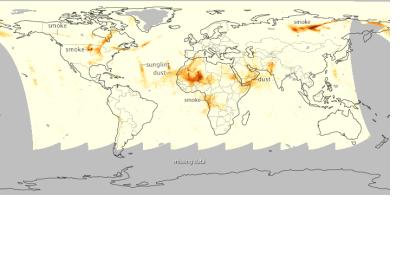 This map depicts the aerosol index for 19 July 2014