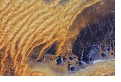 Satellite image of the water-scarce Sahara desert in Algeria (Image: ESA)