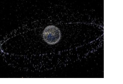 NASA's image shows the population of satellites orbiting around the Earth