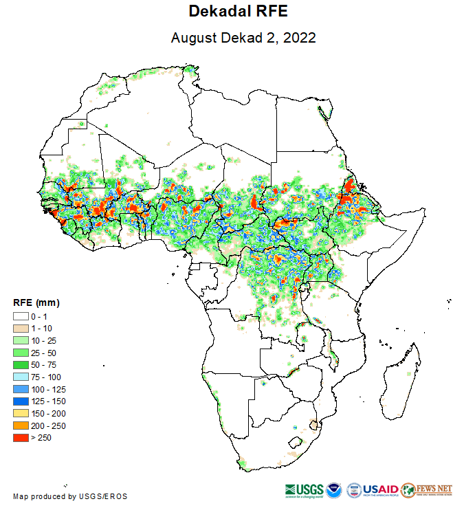 Rainfall estimates Africa 2022