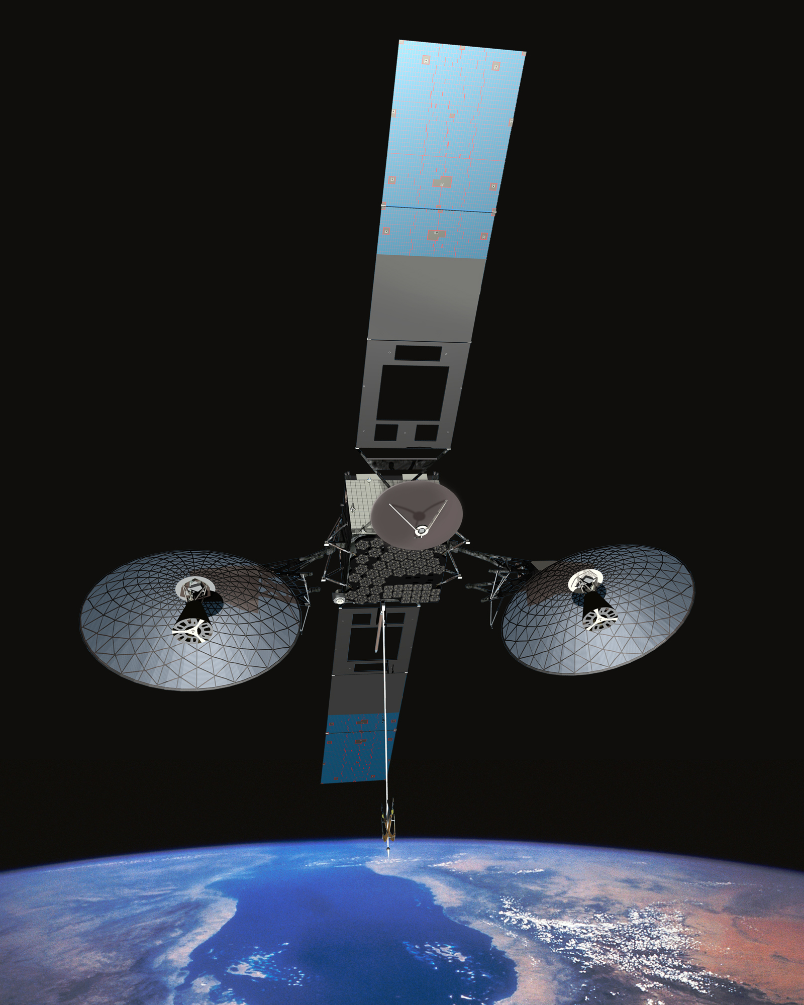communications satellite in space
