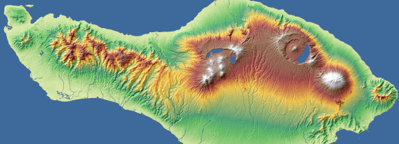 WorldDEMTM digital elevation model of the island of Bali in Indonesia