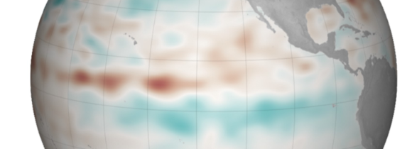 Pacific Ocean surface height anomalies on 7 December 2017