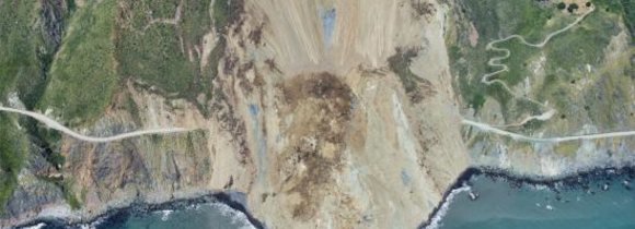 Air photo of the Mud Creek landslide