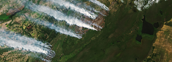 forest fire captured by the Landsat 9 satellite