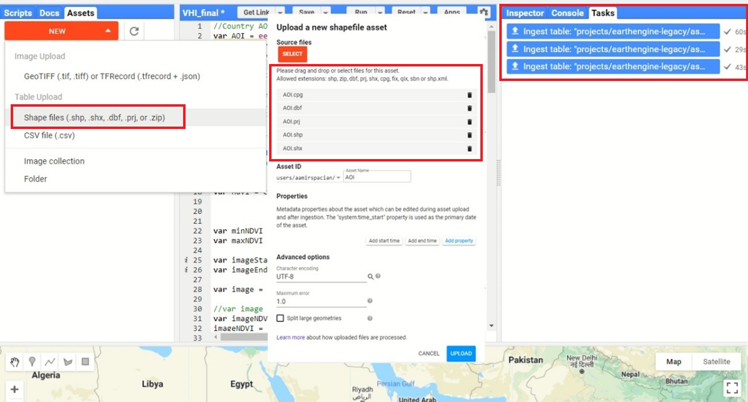 Process of importing a shapefile