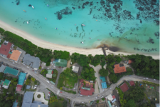 Drone view of Seychelles coastline