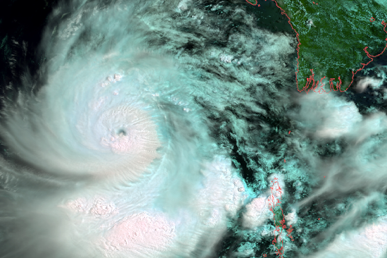 Cyclone Nargis approaching Myanmar