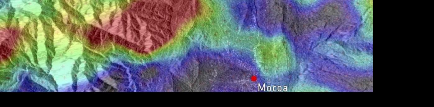 Sentinel-1 radar coverage from before and after the 1 April 2017 mudslide in Mocoa, Colombia. Triggered by heavy rain, the landslide caused greatest movement (red) on top of a mountain. It then pushed mud down across the city of Mocoa (green) and crossed the nearby river. The Sentinel-1-derived data product (from scans on 20 March and 1 April) has been overlaid onto a Sentinel-1 radar image. Image: Modified Copernicus