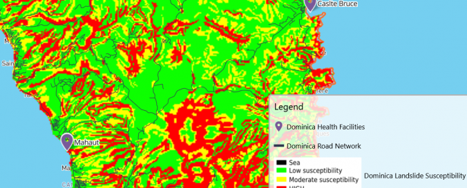 CRIS Dominica landslide susceptibility. Image Credit: CDEMA