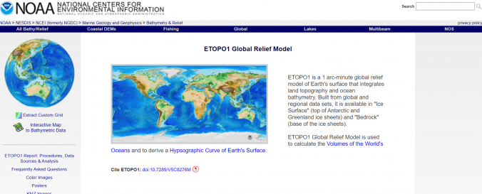 ETOPO1 Global Relief Model (NOAA) | UN-SPIDER Knowledge Portal