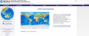 Screenshot of ETOPO1 Global Relief Model