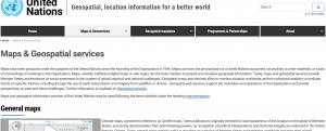 Screenshot of UN Geospatial Maps & Geoservices