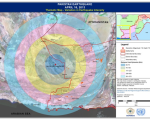 Map showing variation in earthquake intensity 