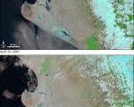 MODIS real color image of the floodings in Peru, caught by Aqua satellite