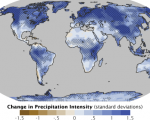 Estimation map of climate change induced increase in precipitation
