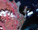 Satellite image of Haiyan destruction on the Philippines