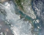 Fires in Sumatra, Indonesia in March 2014 seen from Space.