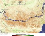 satellite image shows impacts of drought on vegeration in romania