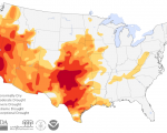 Scientists from the US created this map of dought areas
