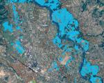 Extent of floods near Jagodina, Serbia on 15 May 2014