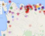 Map showing Ebola outbreak in Freetown, Sierra Leone