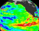 El Niño: strong wave of warm water approaching South America on January 2010.