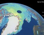 CryoSat-2 satellite image measuring Arctic sea ice thickness (Image: ESA)