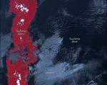 NASA's satellite Terra ASTER radiometer captured an image of internal waves