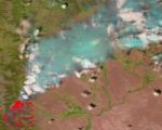VIIRS detecting a forest fire in Wyoming, United States (courtesy NASA)