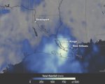 Image courtesy of NASA Earth Observatory map by Joshua Stevens, using IMERG data provided courtesy of the Global Precipitation Mission (GPM) Science Team’s Precipitation Processing System (PPS). Caption by Kathryn Hansen.