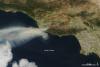 The red lines indicate areas where MODIS detected fires.