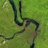 Data provided by optical and radar satellites are used to generate maps of flood