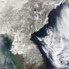 True color image of heavy snowfall in South Korea
